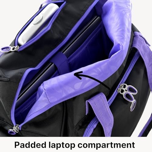 Olympia U.S.A. Deluxe Lightweight Rolling Overnighter Case Overnight Laptop Bag Weekender Travel Carry-On Suitcase Luggage with Wheels and Adjustable Push-Down Handle - Image 6