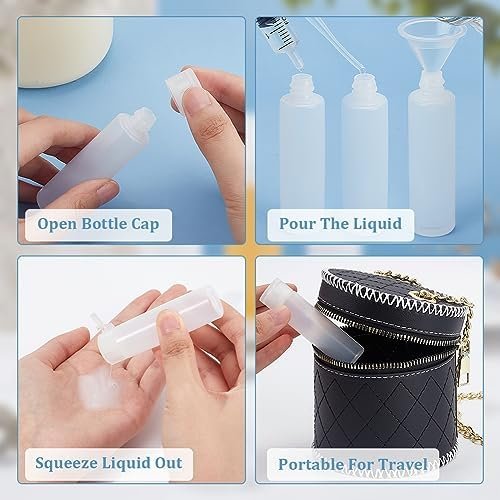 BENECREAT 10 Pack 18ml 0.6oz Small Travel Squeeze Bottles Refillable Makeup Foundation Container Travel Essentials Sample Bottles Travel Tubes for Toiletries, Shampoo Toner Cosmetic - Image 4