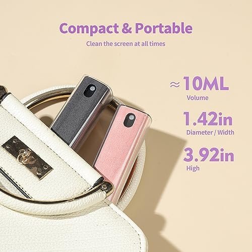 Touchscreen Screen Cleaner Kit 2 Pcs, Phone, Tablet and Car Screen Cleaner, Two in One Spray and Microfiber Cloth(Grey&Pink) - Image 8