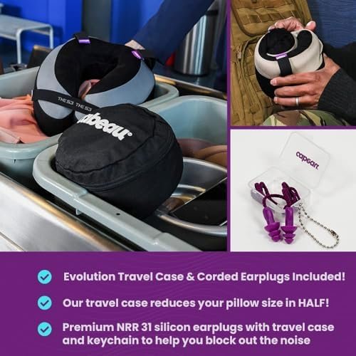 Cabeau The Neck's Evolution, TNE S3 Travel Neck Pillow Memory Foam Airplane Pillow - Neck Pillow with Attachment Straps - 360-Degree Support for Travel, Home, Office, and Gaming (Paris Lavender) - Image 7