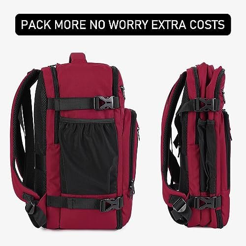 ECOHUB 16'' Travel Backpack For Women Men Airline Approved Personal Item Travel Bag Travel Essentials Laptop Backpack Casual Daypack Small Hiking Backpack Lightweight Waterproof Backpack, Red - Image 8