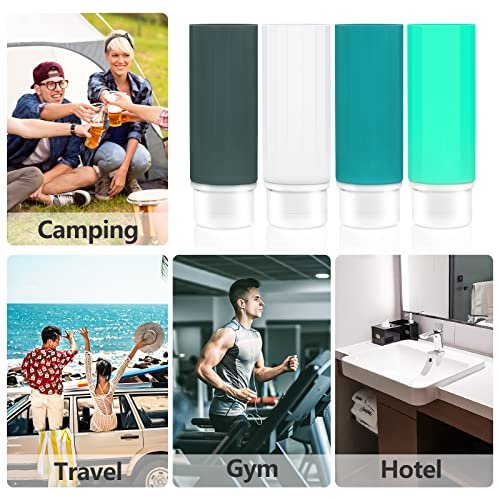 Travel Bottles for Toiletries, 4 Pack TSA Approved Travel Size Bottles Leakproof Silicone Portable Refillable Travel Containers for Shampoo Conditioner Body Lotion Soap Liquids (3oz 89ml) - Image 7