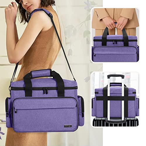 BAFASO Large Makeup Bag with 2 Removable Pouches and Detachable Dividers, Multifunctional Cosmetic Bag to Keep Makeup and Hair Supplies (Patent Pending), Purple - Image 5