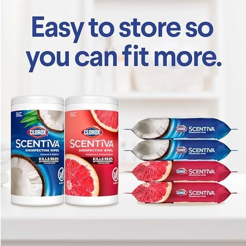 Clorox Scentiva Wipes, Bleach Free Cleaning Wipes, Household Essentials, Pacific Breeze & Coconut, 75 Count (Pack of 3) - Image 8