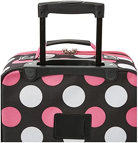 Rockland Fashion Softside Upright Luggage Set,Expandable, Multi/Pink Dot, 2-Piece (14/19) - Image 6