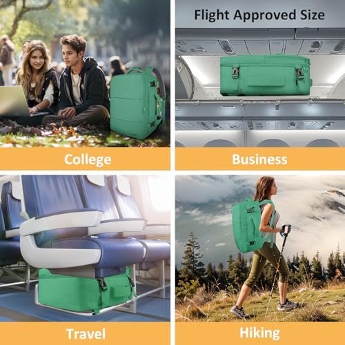 Taygeer Travel Backpack for College Woman, Lightweight Backpack for 15.6 inch Laptop with USB Charging Port, TSA Friendly Bag for Women Traveling, Backpack Carry On Luggage for friend Gym Sport, Green - Image 9