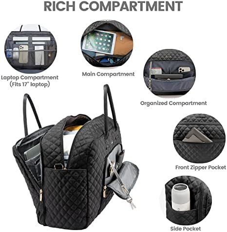 LOVEVOOK Travel Duffle Bag, Weekender Bag for Women with Toiletry Bag Carry on Overnight Bag with Laptop Compartment, Yoga Gym Bag with Wet Pocket Shoe Bag, Hospital Bag for Labor and Delivery - Image 2
