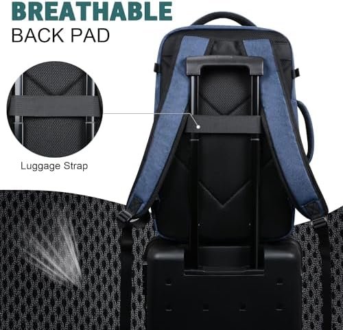 Travel Backpack for Women/Men,Waterproof Carry On Backpack with Laptop Compartment,Travel Essentials Backpack for Traveling,Business Hiking,Casual,Gym(Blue) - Image 6