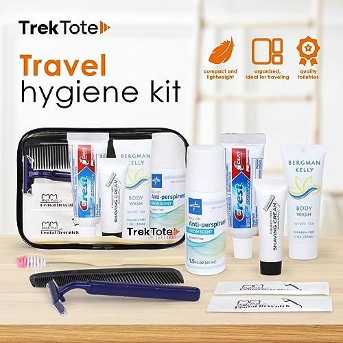 TrekTote 10-Piece unisex Premium Travel Toiletry Convenience Kit - Includes Toiletries. TSA-Approved Travel Hygiene Kit. - Image 3