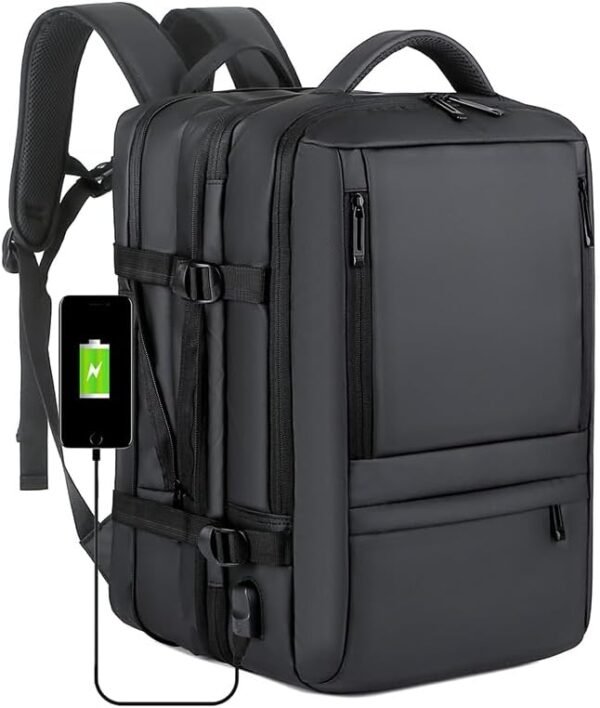 ALTOS OFFICE AND HOME. Expandable & Carry on Backpack, Extra Large 45L Airline Approved TSA, Synthetic Leather, Multiple Compartments, For Laptops up to 17", Water and scratch resistant, Comfortable