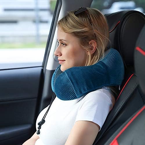 Memory Foam Neck Pillow with 360-Degree Head Support Lightweight Comfortable Travel Airplane Pillow with Storage Bag for Sleeping, Traveling,Car, Train, Bus and Home Use(Blue) - Image 6