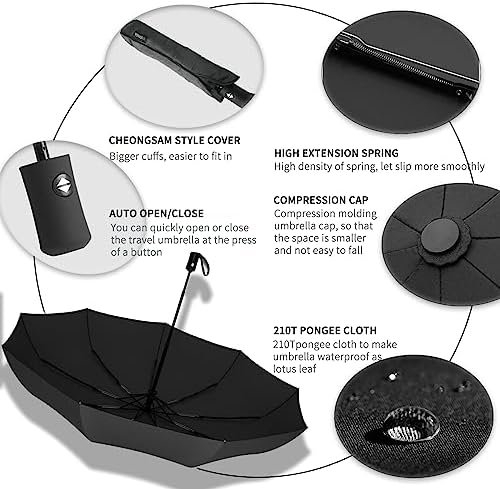 SIEPASA Windproof Travel Compact Umbrella-Automatic Umbrellas for Rain-Compact Folding Umbrella, Travel Umbrella Compact, Small Portable Windproof Umbrellas for Men Women Teenage. - Image 5