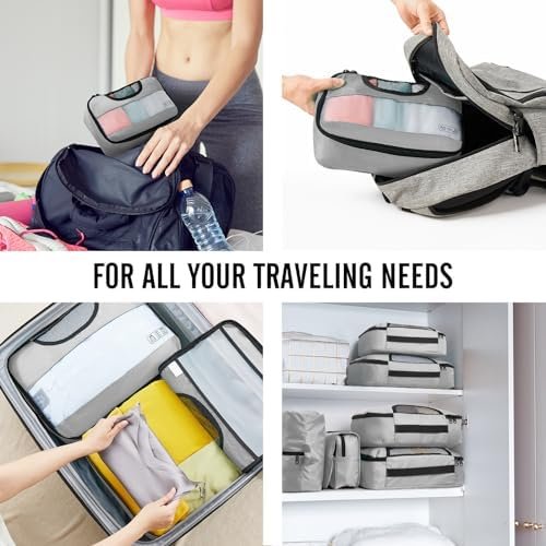 Veken 8 Set Packing Cubes for Suitcases, Travel Bag Organizers for Carry on Luggage, Suitcase Organizer Bags Set for Travel Essentials Travel Accessories in 4 Sizes(Extra Large, Large, Medium, Small) - Image 7