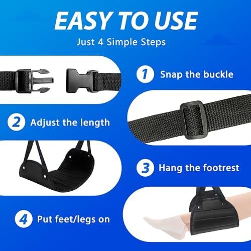 Airplane Foot Hammock for Plane Travel - Airplane Foot Rest Travel Accessories Foot Rest for Air Travel - Airplane Travel Essentials for Women/Man Long Flight Must Haves - Travel Gifts for Women/Man - Image 7