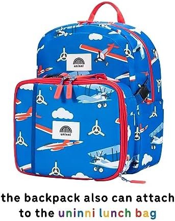 14" Kids Backpack for Girls and Boys Age 5-8 Years Old with Padded, and Adjustable Shoulder Straps - Aircraft (Blue) - Image 7