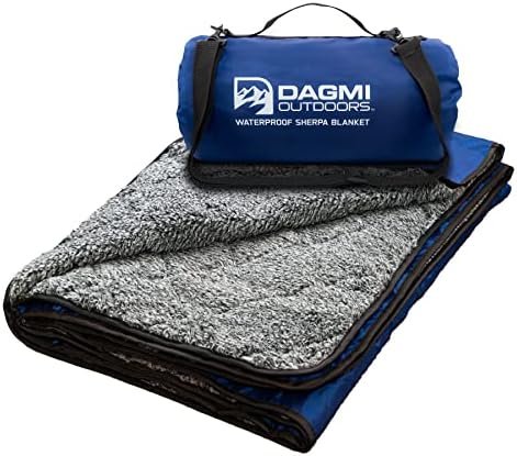 Sherpa Waterproof Outdoor Blanket. Large Sherpa Stadium & Camping Blankets for Cold Weather. Perfect for Picnic, Concerts, Grass, Car, Boat. Windproof, Extra Warm, Machine Washable.