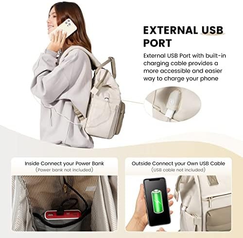 LOVEVOOK Laptop Backpack Purse for Women Waterproof Teacher Nurse Bag, 15.6 inch Work laptop Bag with USB Port, Business Travel Computer Backpack - Image 5