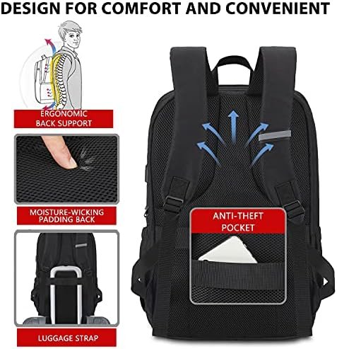 MAXTOP Travel Laptop Backpack with USB Charging Port Anti-Theft[Water Resistant] College School Bookbag Fits 17 Inch Laptop - Image 4