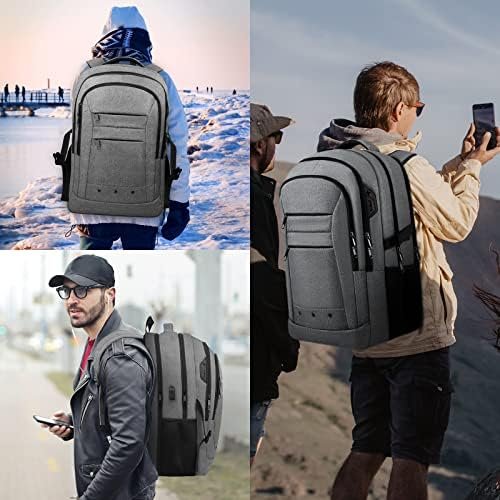 Large Travel Backpack, Mens Laptop Backpack, Big Backpack 17 inch, Large Capacity Computer Backpack for Women, Travel Backpack Carry On Flight Approved, College School Business Work Backpacks, Grey - Image 7