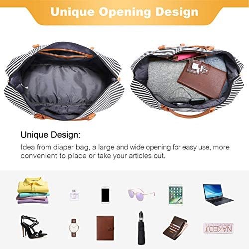 Sucipi Weekender Bags for Women Canvas Travel Duffle Bag with Shoe Compartment Overnight Bag Carry on Gym Duffel with Toiletry Bag for Traveling Weekend Hospital Bags for Labor and Delivery - Image 5