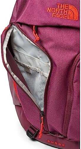 THE NORTH FACE Women's Surge Commuter Laptop Backpack, Boysenberry Light Heather/Fiery Red, One Size - Image 4