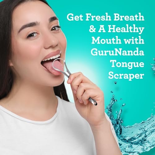 GuruNanda Stainless Steel Tongue Scraper (Pack of 2), Fight Bad Breath, Medical Grade 100% Stainless Steel Tongue Cleaner, Tongue Scraper For Adults and Kids, Great For Oral Care, Travel Friendly - Image 7