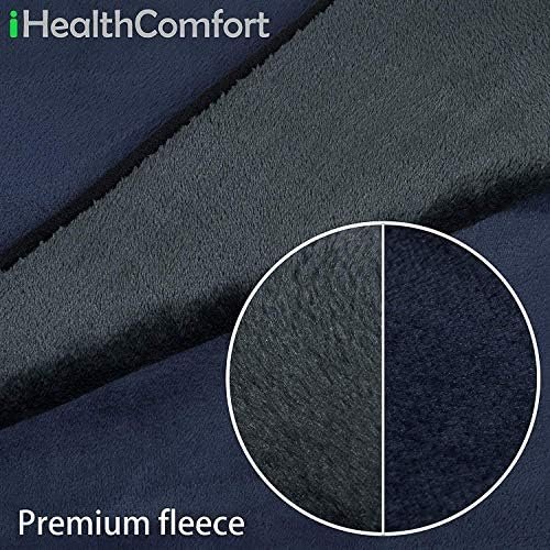 Machine Washable Electric Heated Blanket,12Volt Car Travel Blanket with Hi/M/Lo Heating 30/45/60 mins Auto-Off Timer,Warm for Truck/SUV/Van Driving(55.1"x39.4")(Navy Blue and Grey) - Image 4
