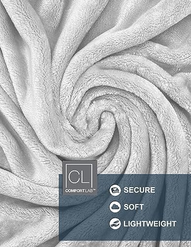 Comfort Lab Plush Flannel Bed Blanket - Soft, Lightweight, Fleece Blanket for Couch, Bed & Home Decor - Anti Pilling and Non Shedding Fleece Bed Blanket - Twin/Twin XL (66" x 90") - White - Image 3