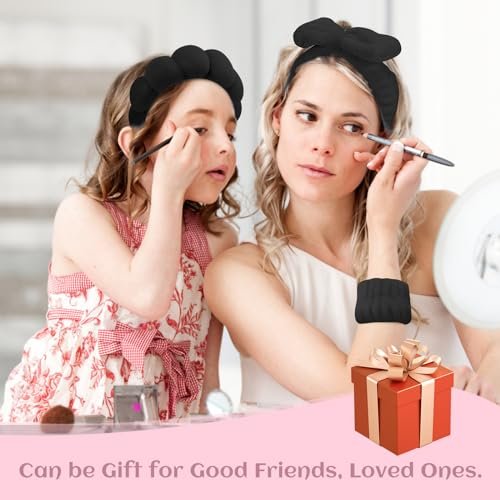 Spa Headbands for Women & Wristband Set,Skincare Headbands for Washing Face,Face Wash Headband for Women,Makeup Headband,Cute Hair Band for Girls,Headband for Skin Care 4 Pcs - Image 5