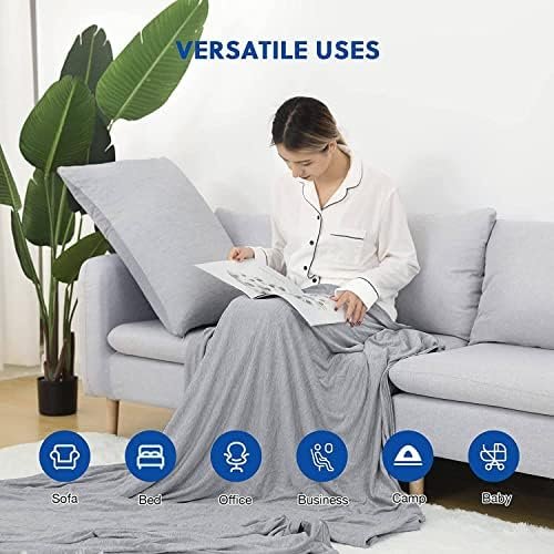 HOMFINE Cooling Blankets for Hot Sleepers - Summer Blanket Thin Lightweight Breathable Soft Double Side Blanket for Bed Couch Sofa, Keep Cool for Night Sweats (Grey, 50 x 70 inches) - Image 4