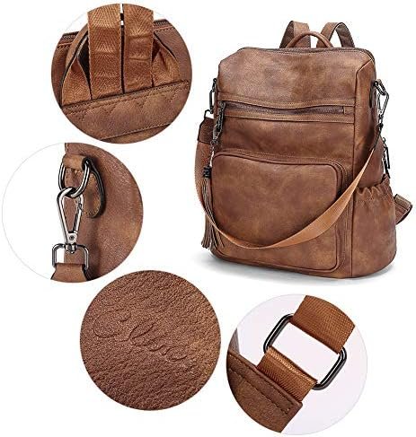 CLUCI Backpack Purse for Women Large Womens Backpack Leather Travel Backpack Fashion Backpack Purse Designer Ladies Shoulder Bags with Tassel Two-toned Brown - Image 5
