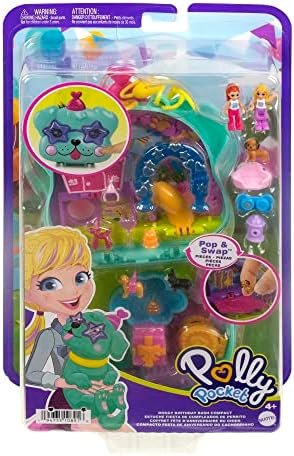 Polly Pocket Compact Playset, Doggy Birthday Bash with 2 Micro Dolls & Accessories, Travel Toy with Surprise Reveals - Image 6