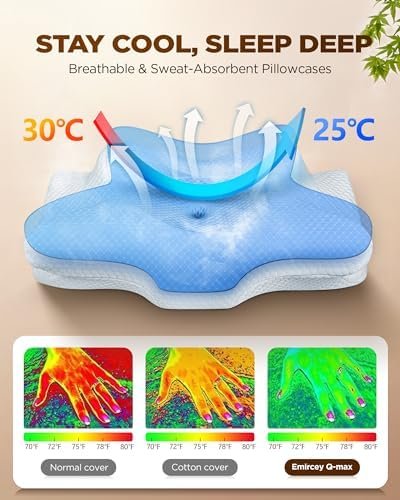 Dream Without Pain Cervical Neck Pillow for Sleeping, Ergonomic Contour Side Sleeper Pillows for Adults, Cooling Orthopedic Pillow for Neck Relief Support, Memory Foam Pillows Back Stomach Sleepers - Image 5
