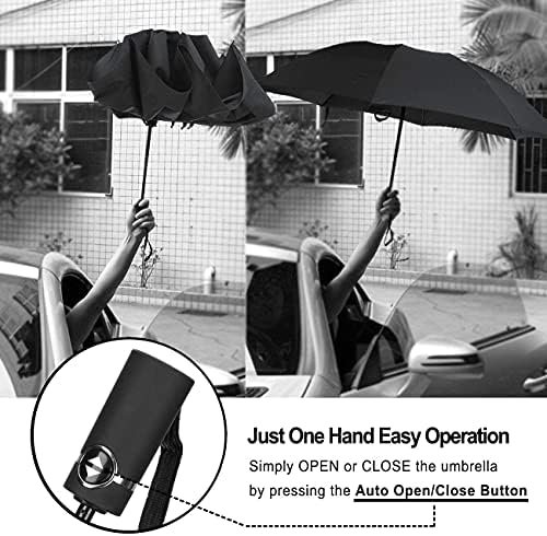 LANBRELLA Compact Reverse Folding Umbrella Auto Windproof Travel Umbrella - Image 4