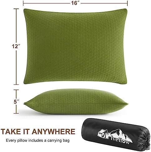 Ivellow Memory Foam Travel Pillow Compressible Camping Pillow for Sleeping Shredded Memory Foam Pillow Compact Firm Supportive Small Pillow for Adults Kids Outdoor Backpacking Hiking Essential Gear-M - Image 4