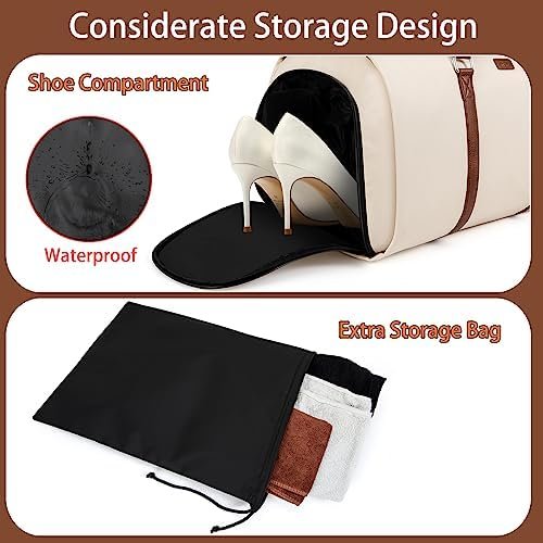 Convertible Garment Duffel Bag for Travel - Carry On Garment Bags With Toiletry Bag Large Weekender Bag for Men Women 2 in 1 Hanging Suitcase Suit Travel Duffel Overnight Bags 4pcs Set - Image 2