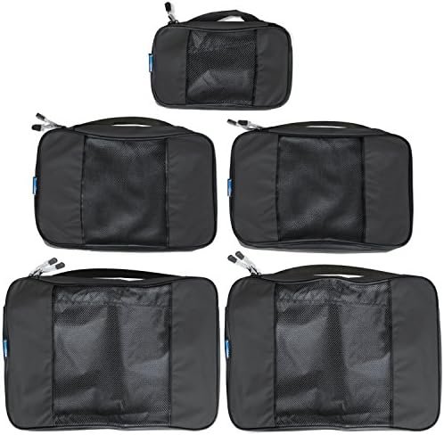 TravelWise Packing Cube System - Durable 5 Piece Weekender Plus Set (Black) - Image 2