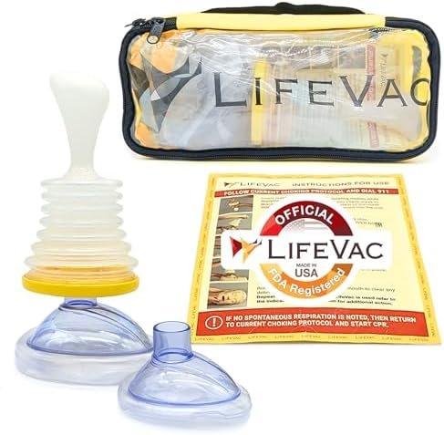 LifeVac Yellow Travel Kit - Portable Suction Rescue Device, First Aid Kit for Kids and Adults, Portable Airway Suction Device for Children and Adults