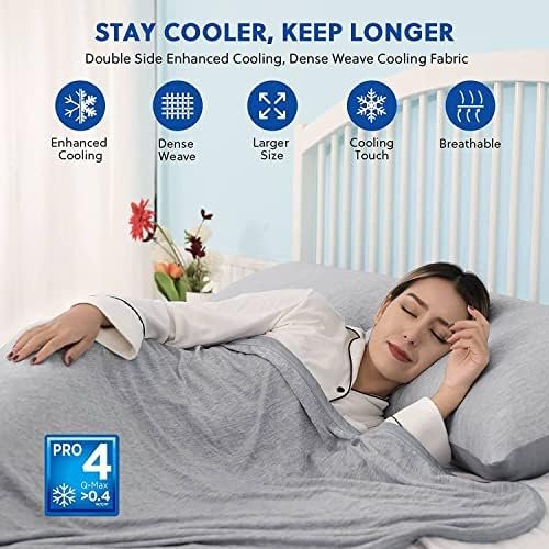 HOMFINE Cooling Blankets for Hot Sleepers - Summer Blanket Thin Lightweight Breathable Soft Double Side Blanket for Bed Couch Sofa, Keep Cool for Night Sweats (Grey, 50 x 70 inches) - Image 2