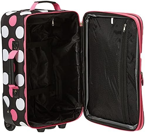 Rockland Fashion Softside Upright Luggage Set,Expandable, Multi/Pink Dot, 2-Piece (14/19) - Image 5