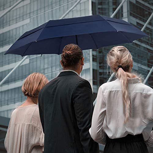Lejorain Large Folding Golf Umbrella - Compact Mens Umbrellas Travel Rain and Windproof 54inch Collapsible Automatic Open Close Umbrella 210T Teflon Vented Double Canopy - Image 6