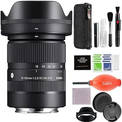 Sigma 18-50mm f2.8 DC DN Contemporary Lens for Sony E with Pixel Advanced Accessory and Travel Bundle (Sigma 1-Year USA Warranty)