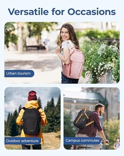 BAGSMART Travel Backpack for Men and Women, Lightweight 15.6" Sport Bag, Large Weekender Bag, Water Resistant Stylish Casual Bookbag for Flight, College, Outdoor, Black - Image 6