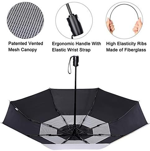 G4Free UPF 50+ UV Protection Travel Umbrella 42/46 Inch Windproof Silver Coating Sun Blocking Umbrella - Image 5