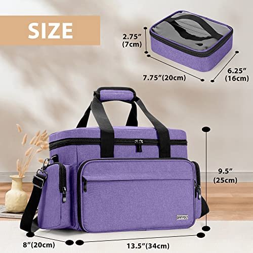 BAFASO Large Makeup Bag with 2 Removable Pouches and Detachable Dividers, Multifunctional Cosmetic Bag to Keep Makeup and Hair Supplies (Patent Pending), Purple - Image 6