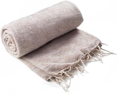 Handmade Soft Wool Shawl Wrap Pashmina Mothers Day or Christmas Gift Wearable Blanket, Over Sized Winter Scarf 50" x 72" Nepali Blanket Throw - Beige for Women - Image 6