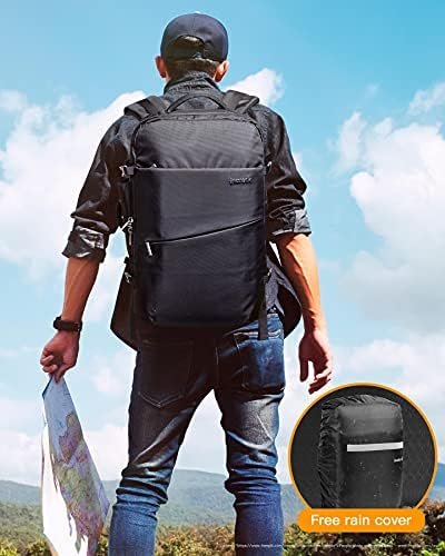 Inateck 40 L Travel Backpack,Carry On Laptop Backpack for Flight Approved,Business Travel Cabin Hand Luggage Fit 17 Inch Laptop, with Rain Cover for Men Women - Black - Image 8