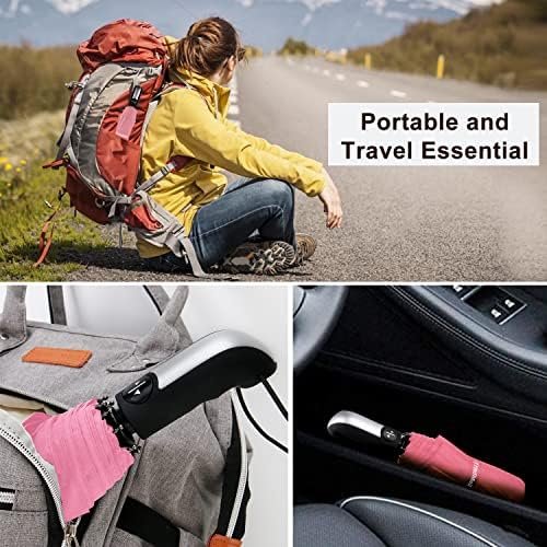 TradMall 2 Pack Travel Umbrella Windproof 46/56 Inches Large Canopy Reinforced Fiberglass Ribs Auto Open & Close - Image 6