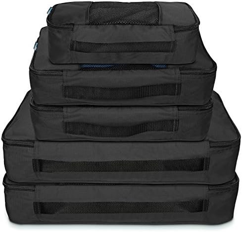 TravelWise Packing Cube System - Durable 5 Piece Weekender Plus Set (Black) - Image 3