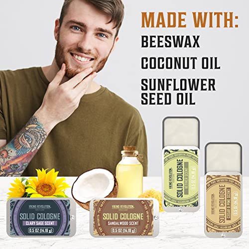Viking Revolution 4 Pack Mens Solid Colognes Men 0.5 Oz - Men Solid Perfume with Cedar Wood, Clary Sage, Vetiver, Sandalwood Cologne for Men - Balm Cologne for Mens Cologne Balm Travel Cologne Wax - Image 4